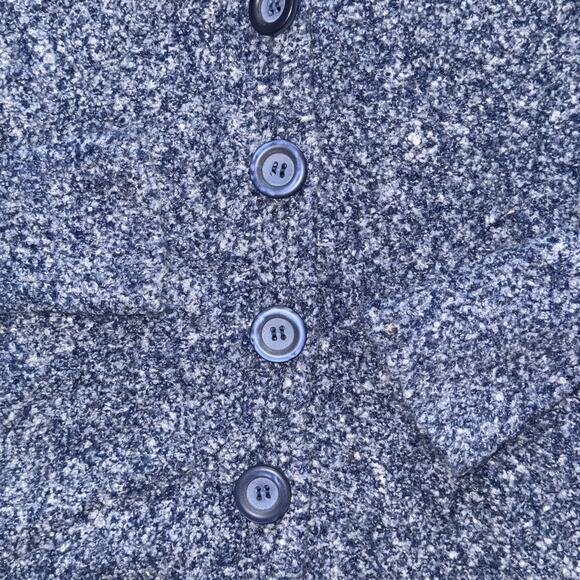 Moda International  S 100% Blue/White Marled Stretchy Cardigan Sweater - Picture 4 of 5